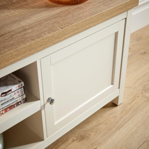 Lemari TV Ukuran Ekstra Besar 180 cm, Top Kayu Oak 36 mm dengan Satu Laci